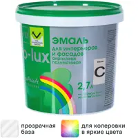 Эмаль акриловая Радуга полуматовая Эко-Люкс 113 прозрачная база С 2.7л