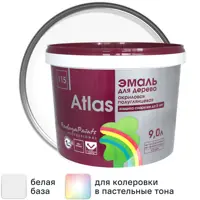 Эмаль акриловая Радуга Атлас 115 полуглянцевая цвет белый 9 л