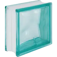 Стеклоблок Волна окрашенный в массе цвет бирюзовый