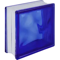 Стеклоблок Волна окрашенный в массе цвет синий