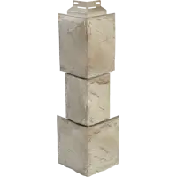 Угол наружный Fineber Камень крупный цвет мелованный белый