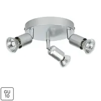 Спот поворотный Basic 3 лампы GU10 7.5 м² круглый цвет серебристый