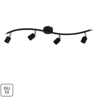Спот поворотный Basic 4 лампы GU10 10 м² цвет черный