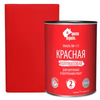 Эмаль ПФ-115 Простокраска полуматовая цвет красный 0.8 кг