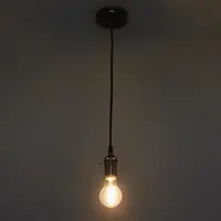 Патрон декоративный шнур 1 метр E27 цвет чёрный жемчуг