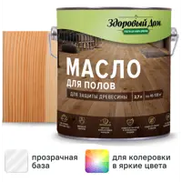 Масло для пола Здоровый дом цвет прозрачный 2.7 л