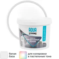Краска для бетонных полов Aquastrong матовая цвет белый 6 кг