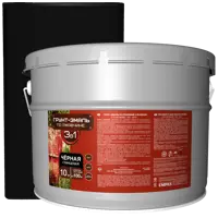 Грунт-эмаль 3 в 1 Empils гладкая цвет черный 10 кг