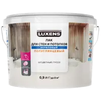 Лак для стен и потолков Luxens акриловый бесцветный полуглянцевый 0.9 л