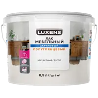 Лак для мебели Luxens акриловый бесцветный полуглянцевый 0.9 л