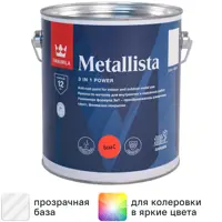 Грунт-эмаль по ржавчине 3 в 1 Tikkurila Metallista гладкая база С прозрачная 2.3 л