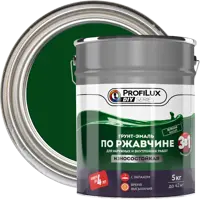 Грунт-эмаль по ржавчине 3 в 1 Profilux DIY гладкая цвет зеленый 5 кг