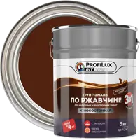 Грунт-эмаль 3 в 1 Profilux DIY гладкая цвет коричневый 5 кг