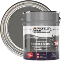 Грунт-эмаль 3 в 1 Profilux DIY гладкая цвет серый 5 кг