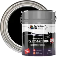 Грунт-эмаль 3 в 1 Profilux DIY гладкая цвет черный 5 кг