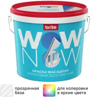 Краска фасадная Wow Now матовая прозрачная база С 5 л