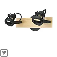 Спот поворотный Inspire Technic 2 лампы GU10 цвет черный/дерево