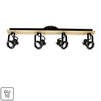 Спот поворотный Inspire Technic 4 лампы GU10 цвет черный/дерево