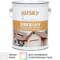 Краска по дереву Husky Siberian полуматовая цвет белый база А 2.7 л