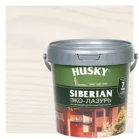 Эко-лазурь Husky Siberian полуматовая цвет белый 0.9 л