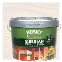 Эко-лазурь Husky Siberian полуматовая цвет белый 9 л