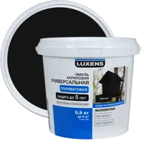 Эмаль Luxens акриловая полуматовая цвет черный 0.9 кг