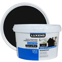 Эмаль Luxens акриловая полуматовая цвет черный 2.5 кг