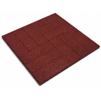 Плитка резиновая 500x500x20 мм паркет красный 0.25 м²