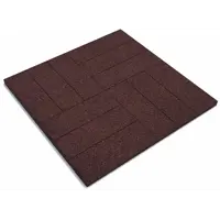 Плитка резиновая 500x500x20 мм паркет коричневый 0.25 м²