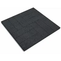 Плитка резиновая 500x500x20 мм паркет черный 0.25 м²
