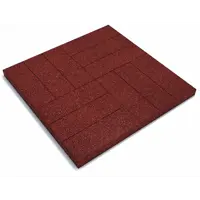Плитка резиновая 500x500x30 мм паркет красный 0.25 м²