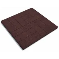 Плитка резиновая 500x500x30 мм паркет для грунта коричневый 0.25 м²