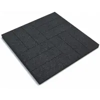 Плитка резиновая 500x500x40 мм паркет для грунта черный 0.25 м²