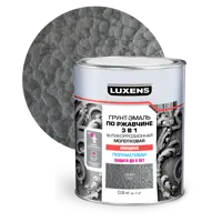 Грунт-эмаль по ржавчине 3 в 1 Luxens молотковая цвет серый 0.9 кг