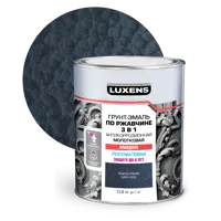 Грунт-эмаль по ржавчине 3 в 1 Luxens молотковая цвет темно-синий 0.9 кг