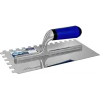 Гладилка зубчатая из нержавеющей стали Vertextools 16-08-10 128x280 мм, зуб 10x10 мм