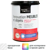 Краска для мебели Maitre Deco Renovation шелковисто-матовая прозрачная база С 0.9 л