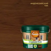 Антисептик Pinotex Standard Plus полуматовый тик 9 л