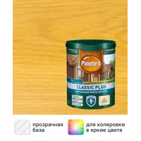 Пропитка Pinotex Classic Plus полуматовая 0.9 л цвет прозрачный