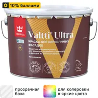 Краска для деревянных фасадов Tikkurila Valtti Ultra матовая прозрачная база С 9 л