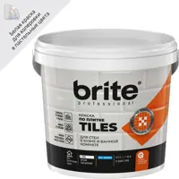 Краска по плитке для стен Brite матовая цвет белый база А 0.9 л