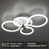 Люстра потолочная светодиодная диммируемая Ritter Ottimo 51612 9 с Алисой и пультом 100Вт 45м² 2700K-6400К цвет белый/зо