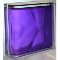 Стеклоблок Vitrablock Волна окрашенный внутри торцевой цвет аметист