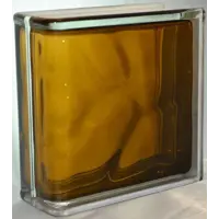 Стеклоблок Vitrablock Волна окрашенный внутри торцевой цвет бронзовый