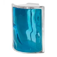 Стеклоблок Vitrablock Волна окрашенный внутри угловой цвет бирюзовый