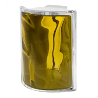 Стеклоблок Vitrablock Волна окрашенный внутри угловой цвет бронзовый