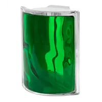 Стеклоблок Vitrablock Волна окрашенный внутри угловой цвет изумрудный