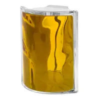 Стеклоблок Vitrablock Волна окрашенный внутри угловой цвет медовый