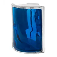 Стеклоблок Vitrablock Волна окрашенный внутри угловой цвет синий