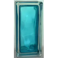 Стеклоблок Vitrablock Волна окрашенный внутри половинка цвет бирюзовый